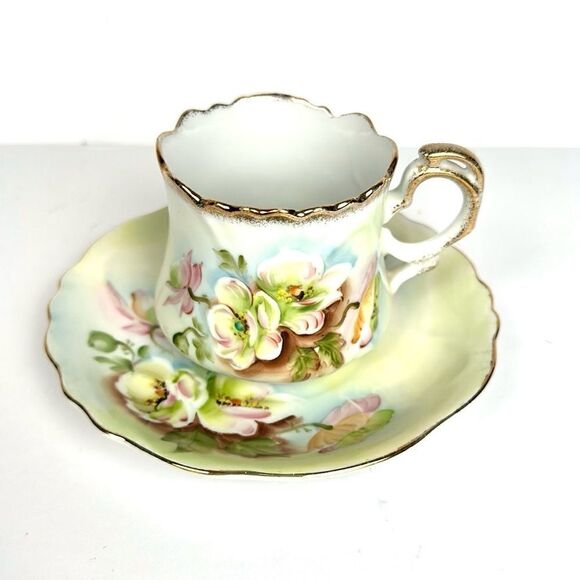 Vintage 50th Lefton China  To a Wild Rose Tea Cup Saucer Hand Painted - Picture 2 of 11